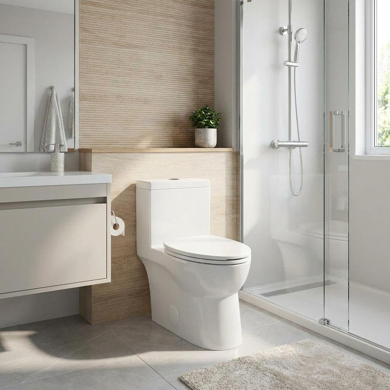 16" ADA Elongated One-Piece Toilet – Dual Flush 1.1/1.6 GPF, Comfort Height, Soft-Close Seat, White