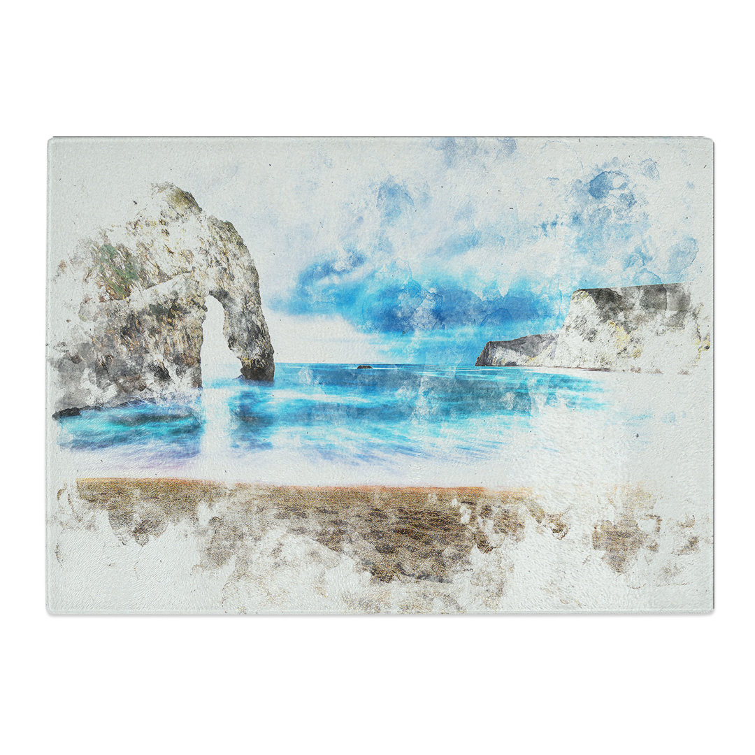Tempered Glass Durdle Door Cliffs in Wareham Chopping Board