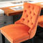 Revêtement contemporain en velours, coussin capitonné, pieds en bois, hauteur réglable, 2 (capitonnage orange orange, fabrication en bois massif)-121115358
