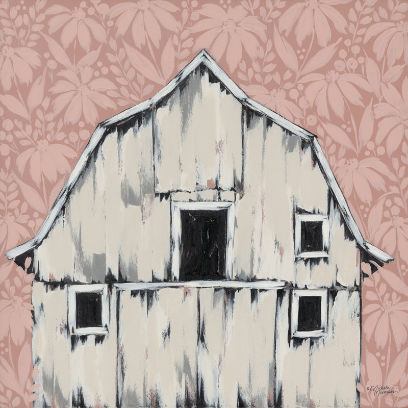 Rosé Blush, H 12 po x l 12 po, Non, Toile encadrée noire