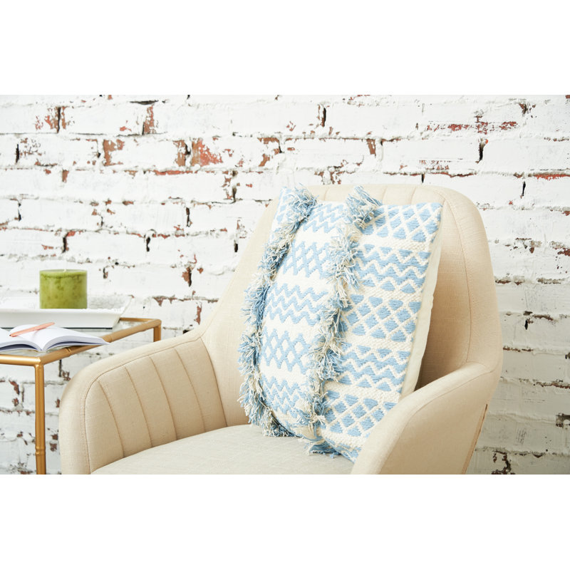 Harlow Woven Square Throw Pillow, Sky