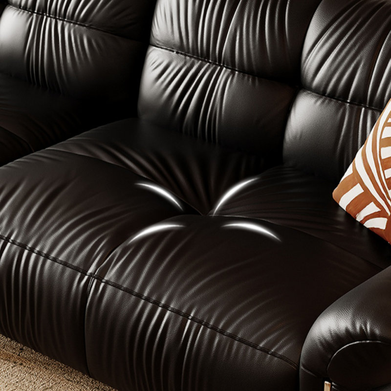 Mid-Century Black Cloud-Shaped Sofa