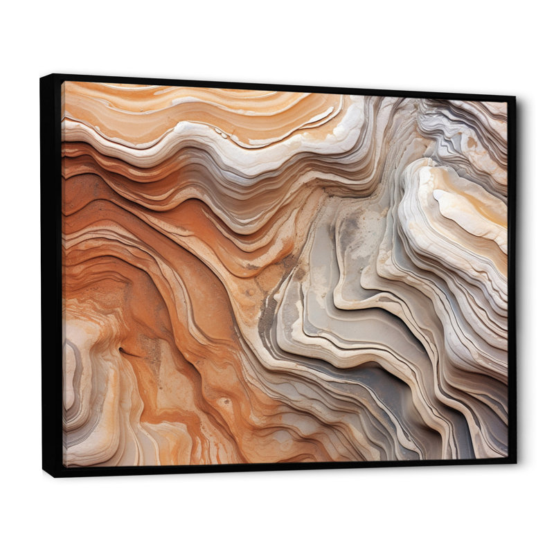 Marbre abstrait avec reproduction de l'espace IV, reproduction d'art sur toile, Cadre flottant noir