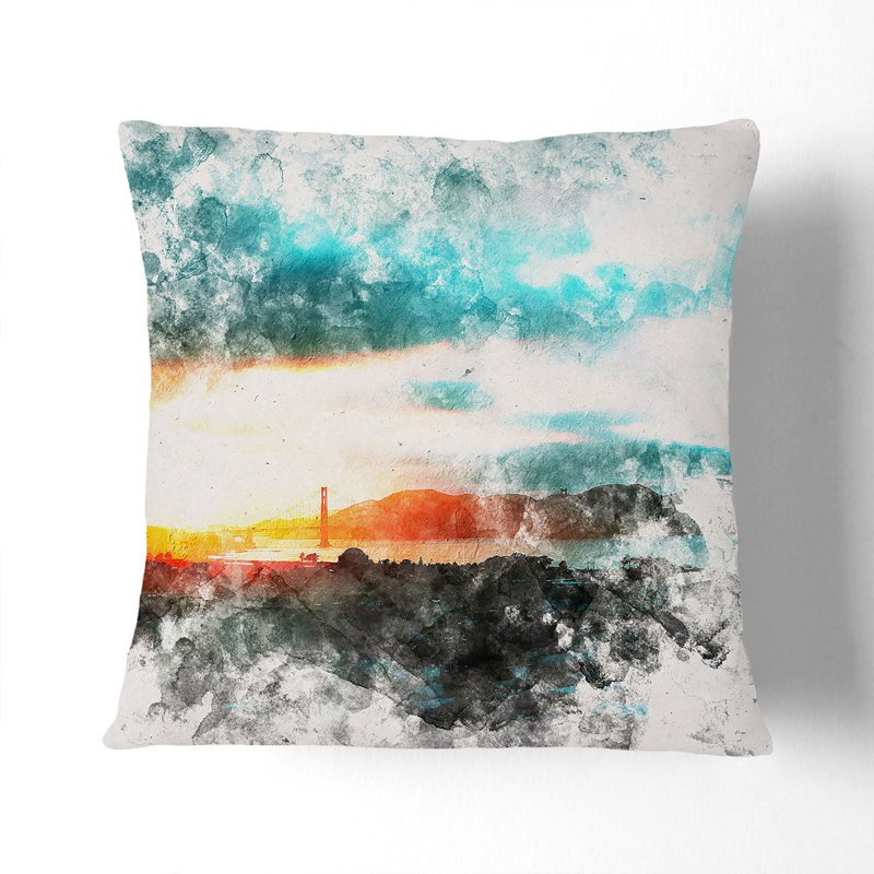 San Francisco Skyline Cushion with Filling, 40cm H x 40cm W x 15cm D