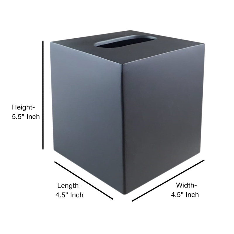 Tissue Box Cover, Matte Black