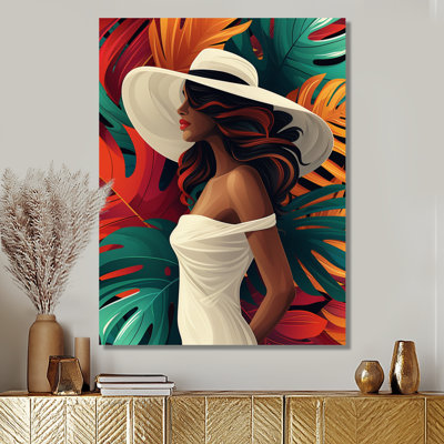  «Tropical African American Woman In Paradise II», décoration murale femme Pop Art