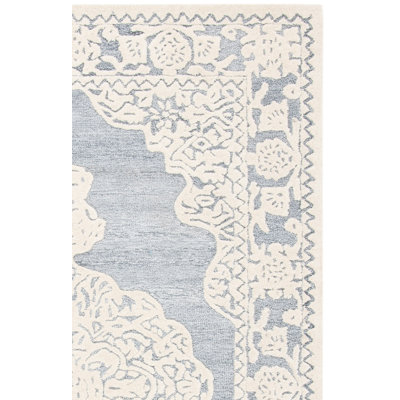 Micro-Loop Hand Tufted Wool/Cotton Oriental Rug in Ivory