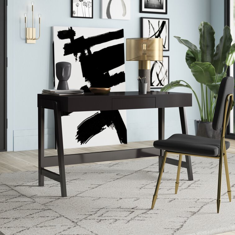 Extra Large Rectangular Writing Desk Latitude Run Color: Black