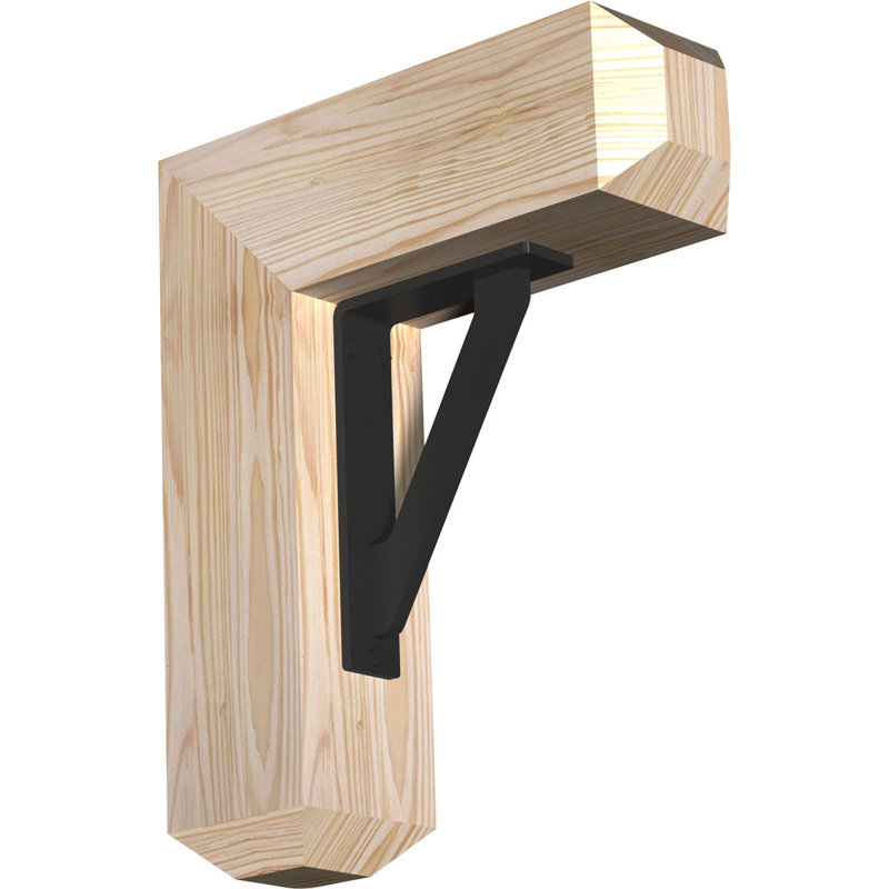 Support de fer simple 4 po Craftsman, H 14 po x P 11 1/2 po, Sapin de Douglas de l 3 1/2 po x T 2 po (lisse)