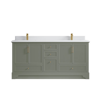 Alys 72 Double Bathroom Vanity with Top (Knobs Option)