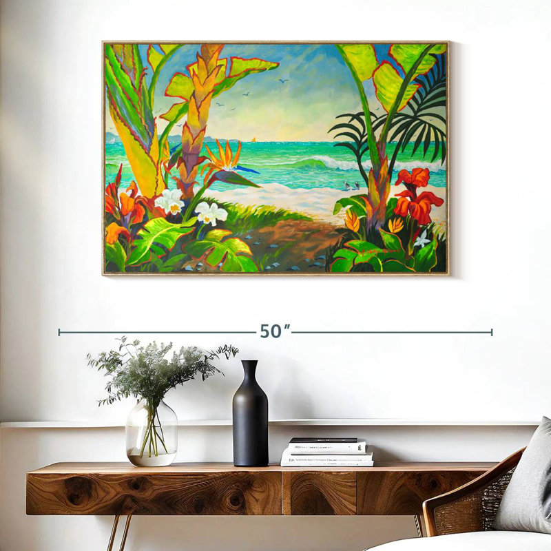 Time To Chill At The Tamsin, Floating Frame Natural Wood, 40" X 27"
