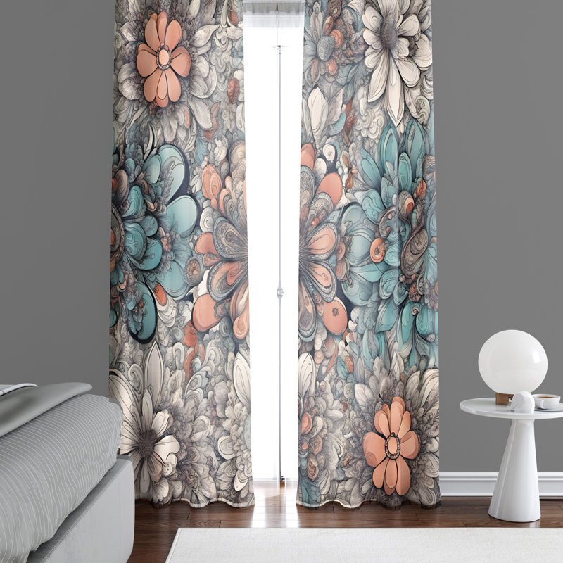 Paire de rideaux semi-transparents en polyester Arether, L 20 po x L 52 po