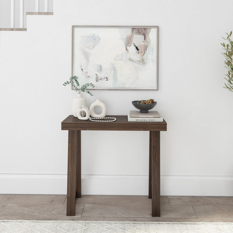 Bahez Solid Wood Console Table, 36" W, Walnut