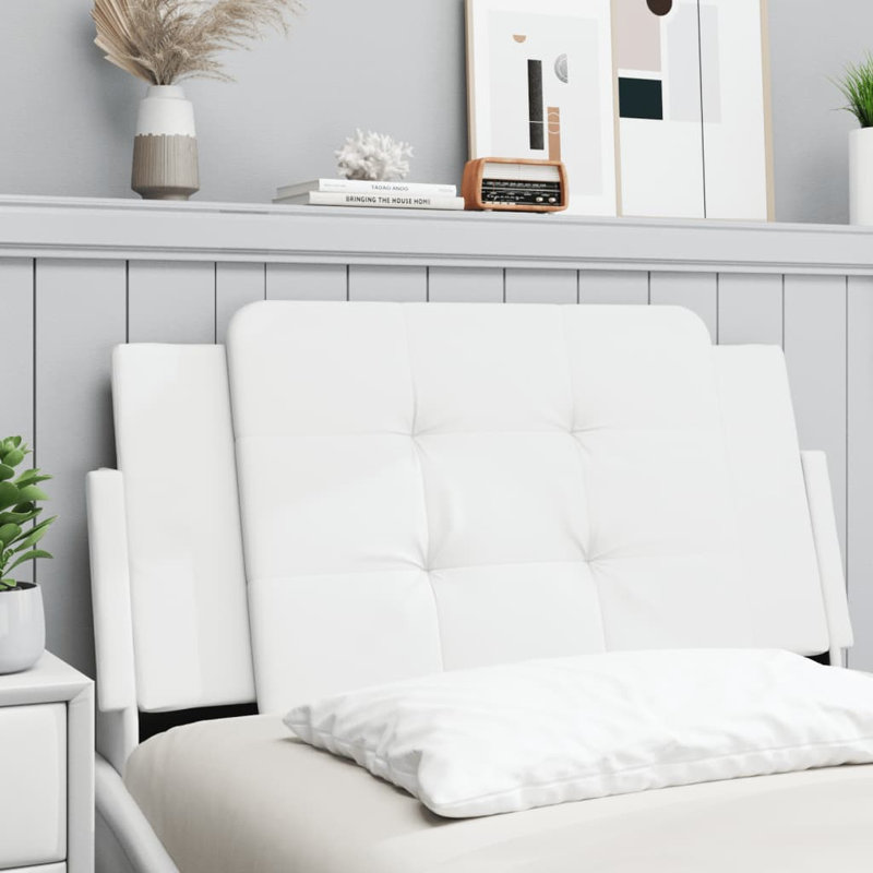 vidaXL Headboard Cushion White, White, Twin