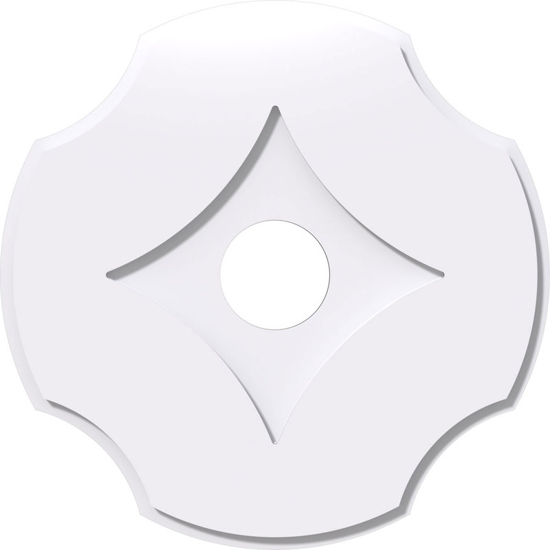 20"OD x 4"ID x 7"C x 1"P Percival Architectural Grade PVC Contemporary Ceiling Medallion, 1" H x 20" W x 20" D