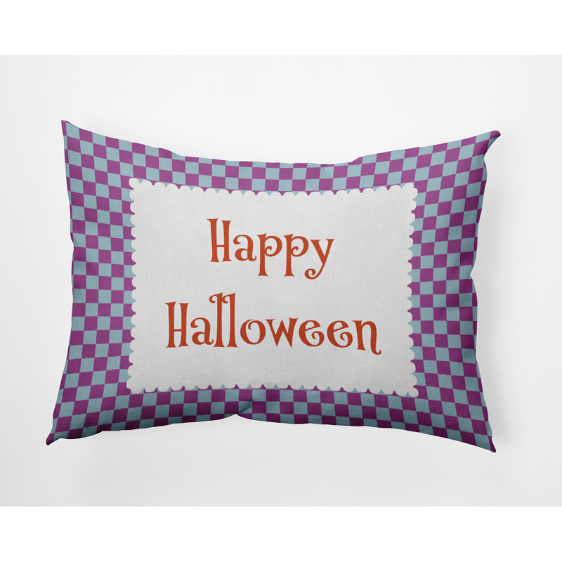 Checkered Outdoor Reversible Throw Pillow, Orchid