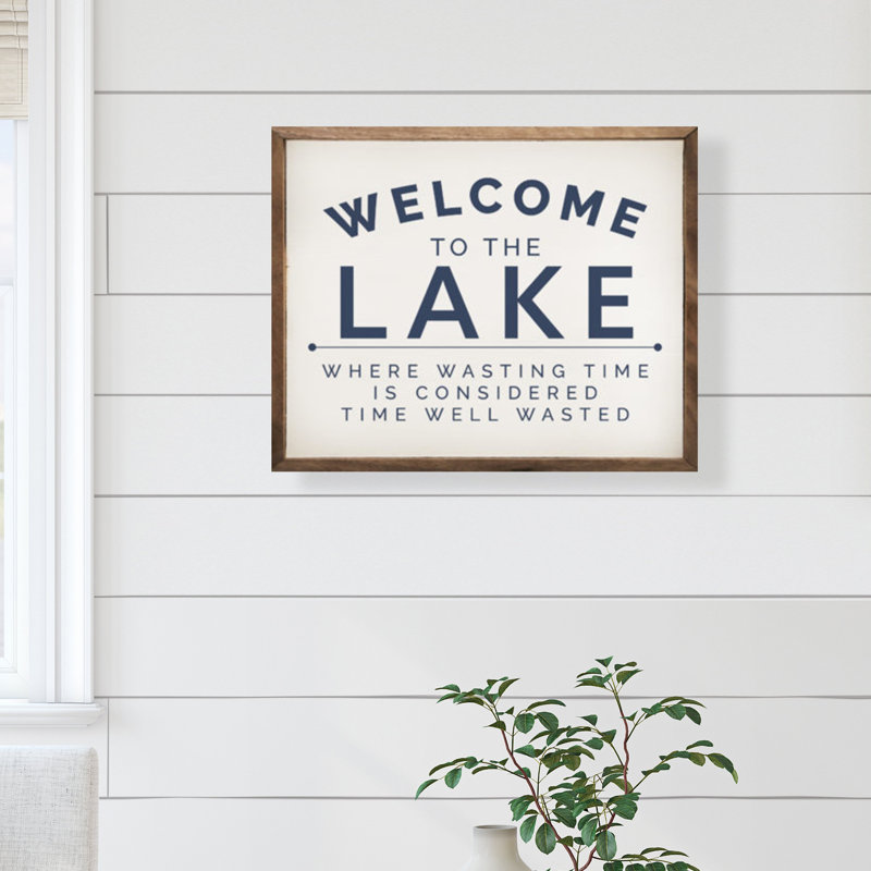 Welcome To The Lake - bleu, blanc, H 16 po x l 20 po