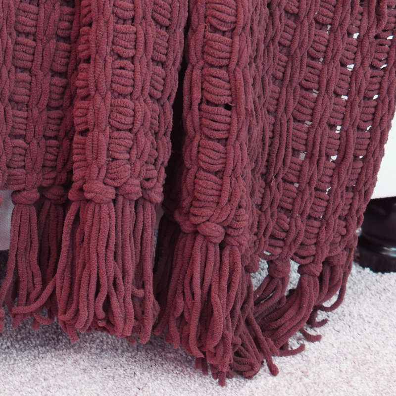 Throw Blanket, Burgundy, 152.4cm x 203.2cm