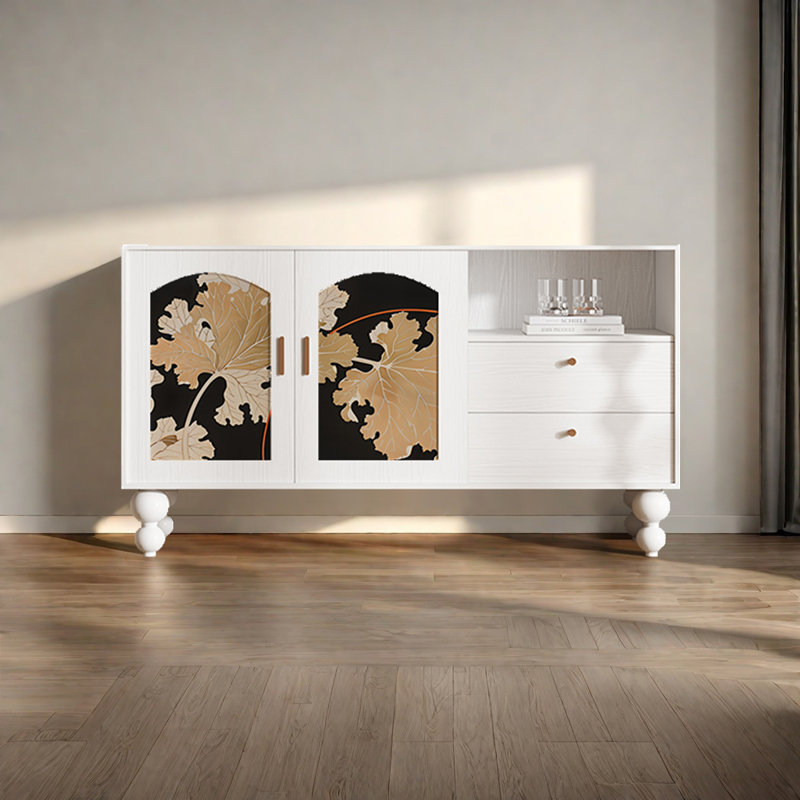 European multifunction light luxury sideboard, White