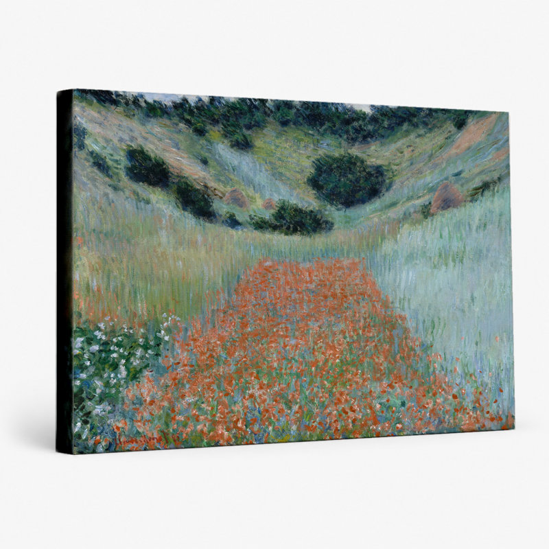 Champ de coquelicots dans un creux près de Giverny (1885) - Paysage, art mural sur toile, L 14 po x H 11 po