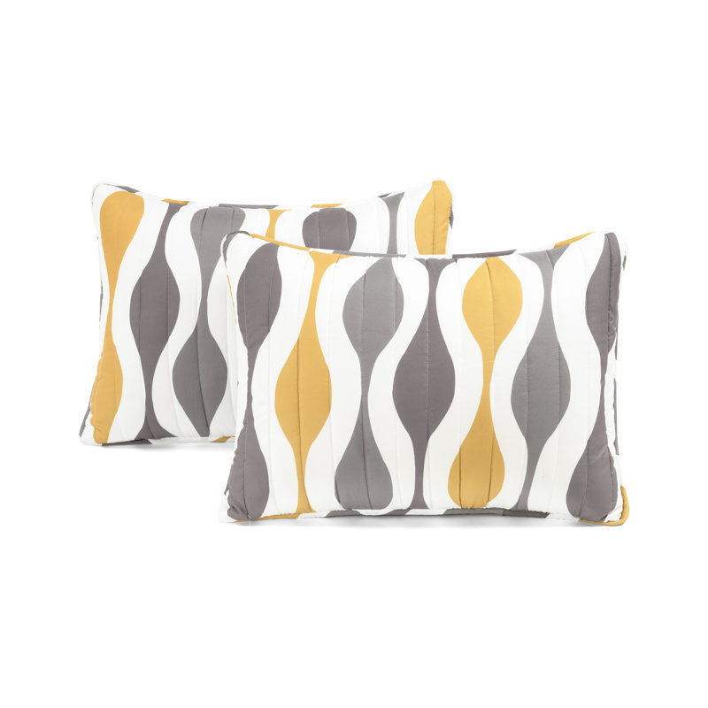 King Gold and Gray Reversible Microfiber Quilt Set