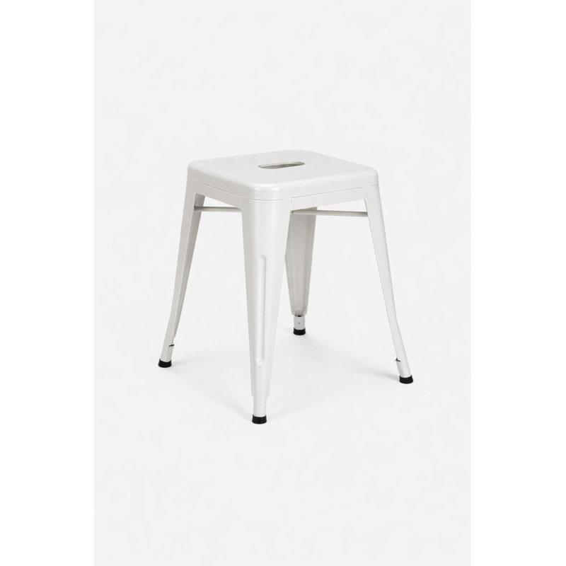 Tabouret d'appoint en métal Ron, Blanc