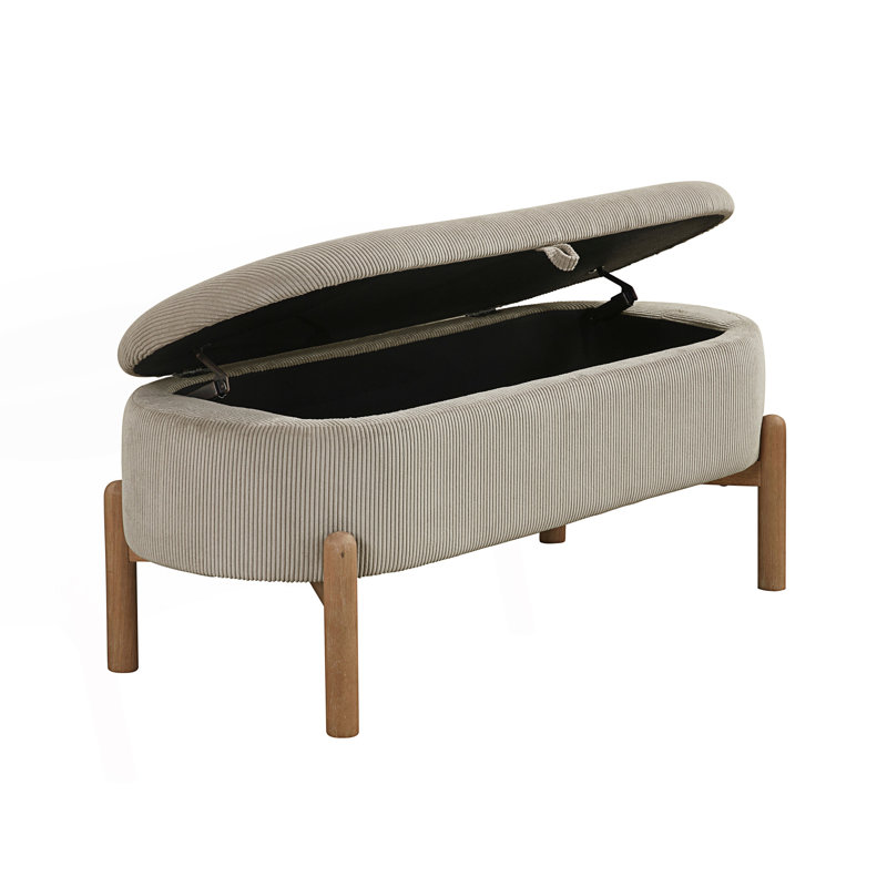 Banc de rangement rembourré avec plateau relevable