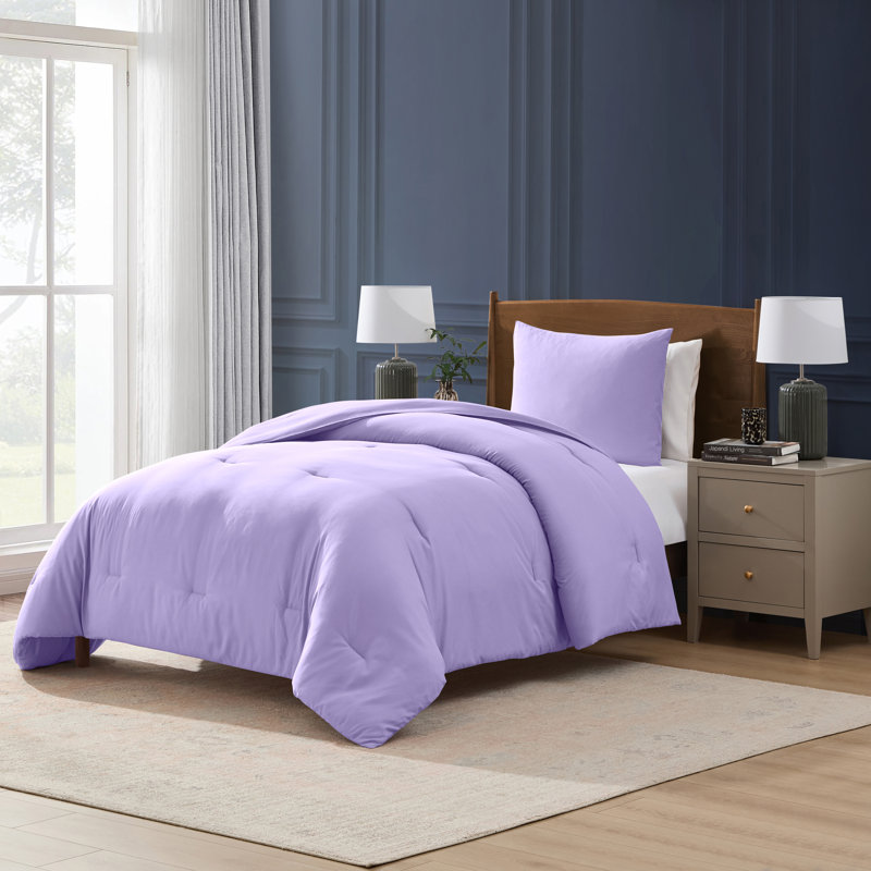  soft microfiber 2 piece comforter set with pillow sham, Twin XL Comforter + 1 Standard Sham, Lavender