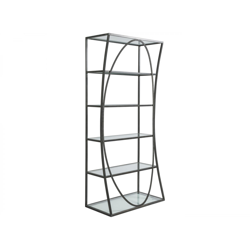 Metal Designs Ellipse Etagere, (5 Shelves) 80" H x 36" W x 19" D, Steel Laurent