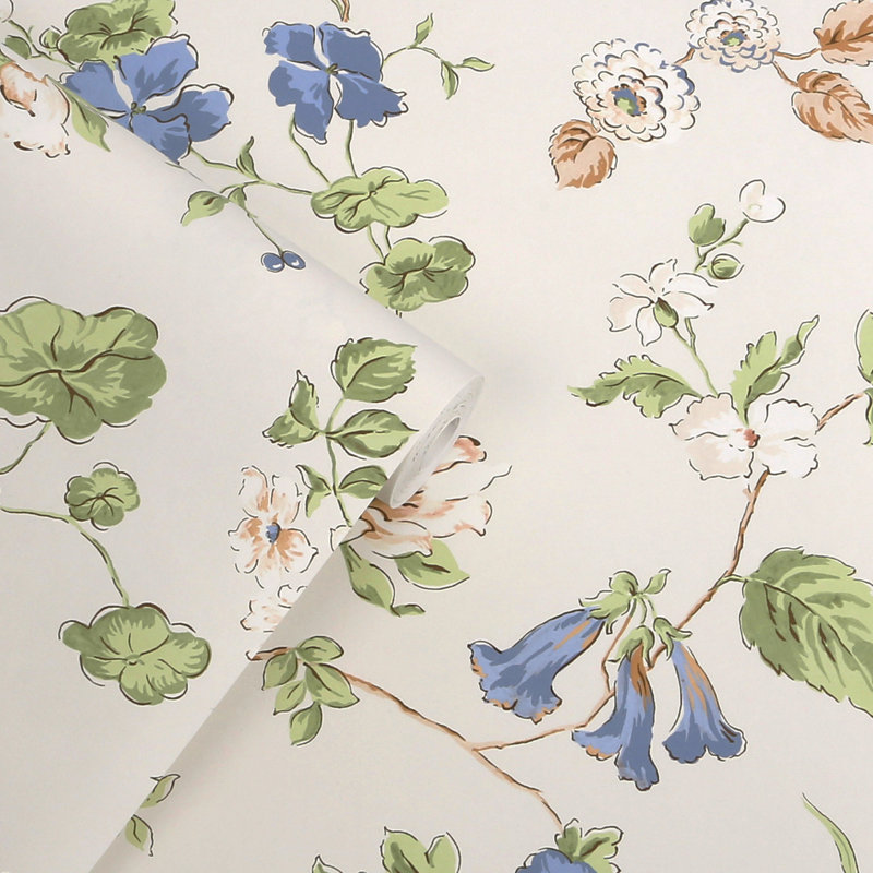 Laura Ashley, papier peint bleu craie de Pennywell Grove