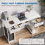 Bureau d'ordinateur Bureau à domicile Bureau d'écriture Bureau avec tablettes en tissu Tablettes de rangement Espace Crochet pour casque d'écoute Cadre en métal Pieds réglables Style simple et moderne-603482877