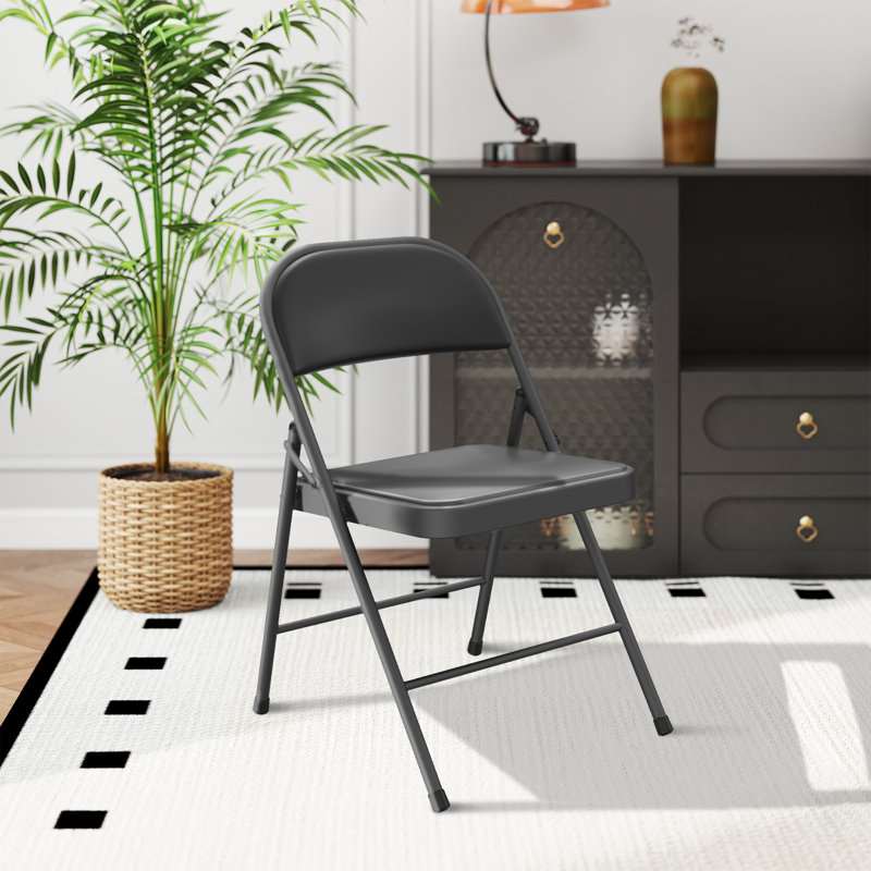 PU Leather Fabric Upholstered Metal Folding Chair