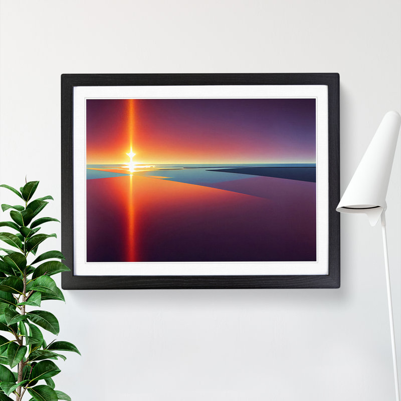 XH1022-6190X Modern Sunset Vol.6 Abstract - Single Picture Frame Print, Black, 46cm H x 64cm W x 2cm D