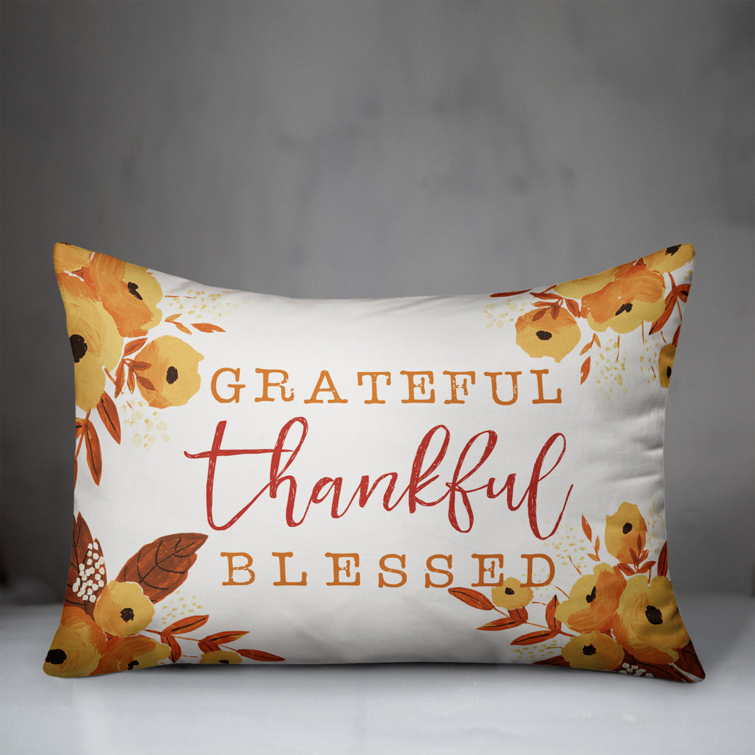  Grateful Thankful Blessed Lumbar Pillow Cover Designs Direct Creative Group