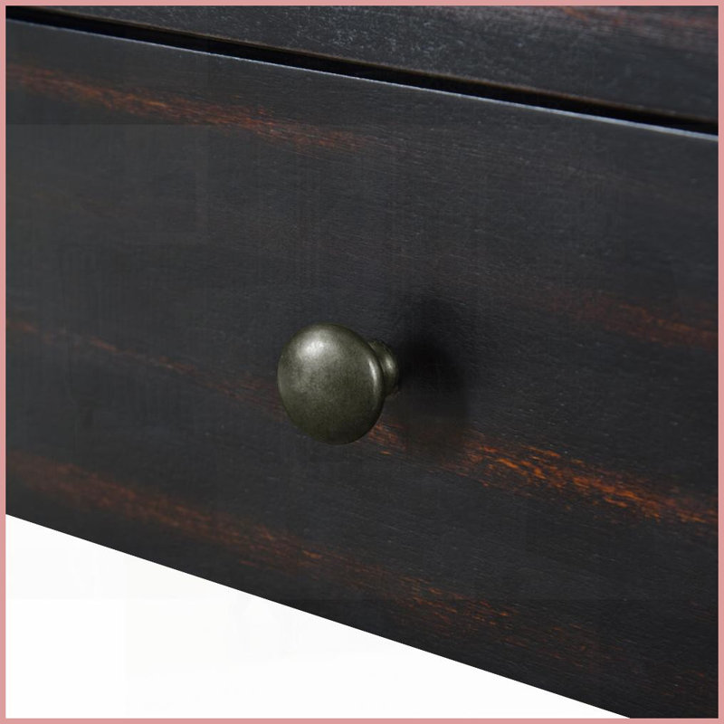 Table basse rustique avec 2 tiroirs, panneau de fibres à densité moyenne durable Bois d'hévéa, rangement sans encombrement pour le salon