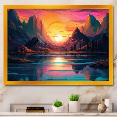 Rainbow Sky Reflection on Lake II - reproduction