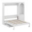 Grand lit escamotable avec tablette Stoarge et 3 tiroirs, lit escamotable multifonctionnel avec bureau et lumière DEL-1175926234