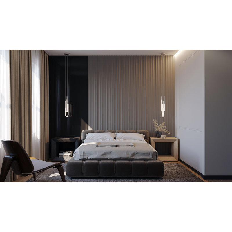Adel Double LED Pendant, Satin Nickel