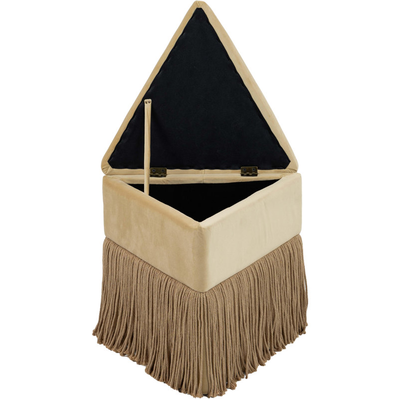 Keyia Velvet Ottoman / Stool, Camel Velvet