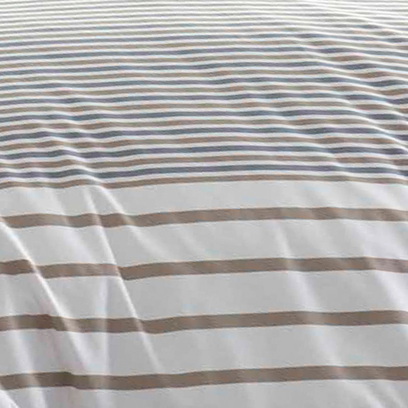 Twin Sandstone and Chrome Cotton Stripe Sham Set