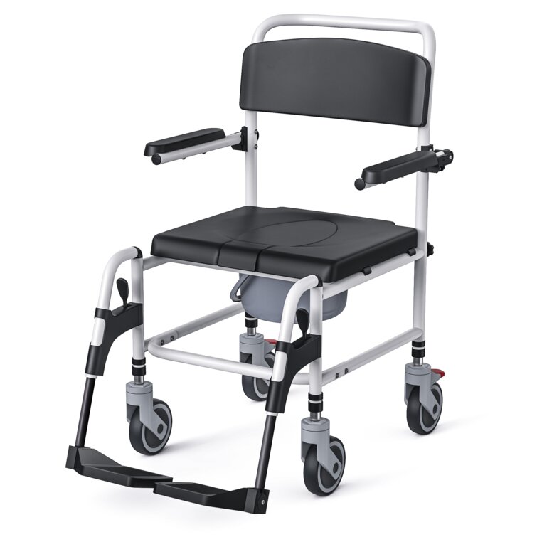 4-in-1 Bedside Commode Wheelchair with Detachable Bucket | Costway