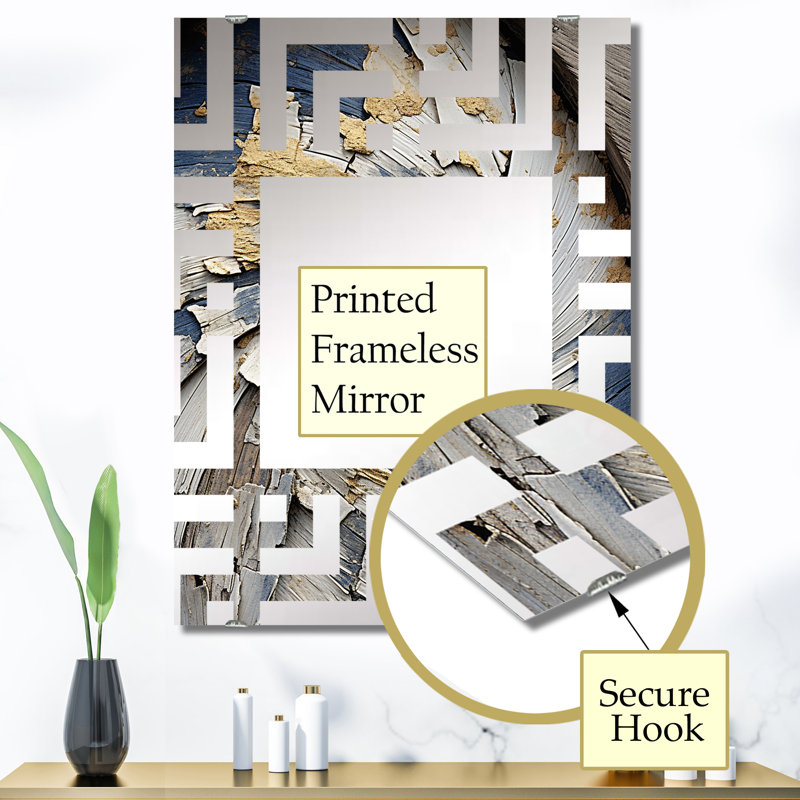 Ferdous - Grand miroir mural abstrait MIR137944, 40 po x 30 po