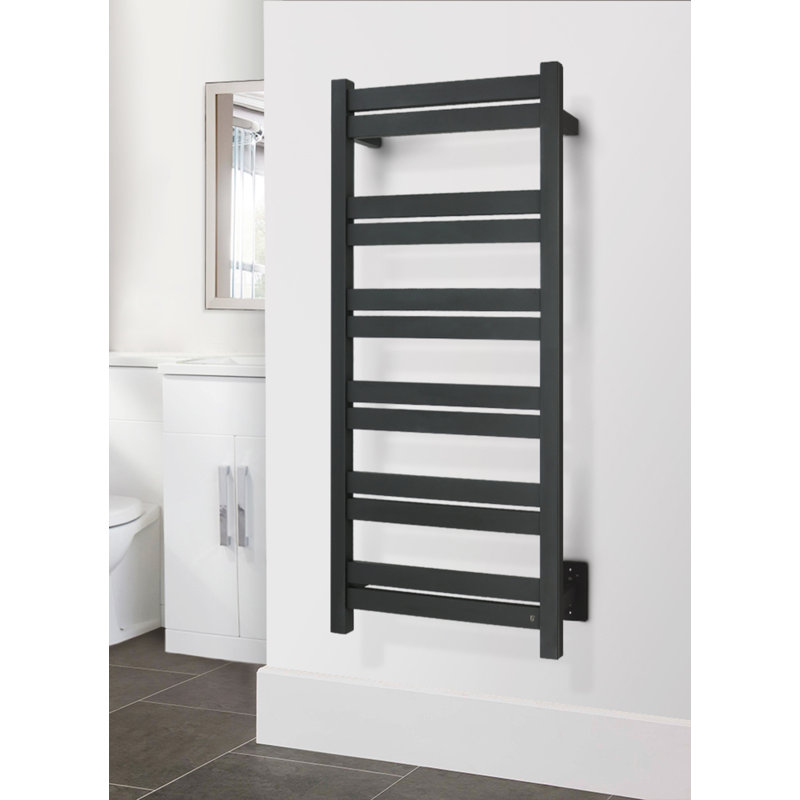 Chauffe-serviettes mural Grande 12, noir, câblé, 12 barres Grande