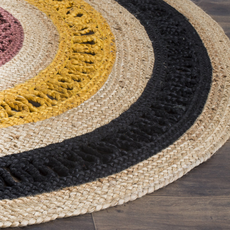 Tapis en jute tissé à la main Winterton, Rond 6 pi