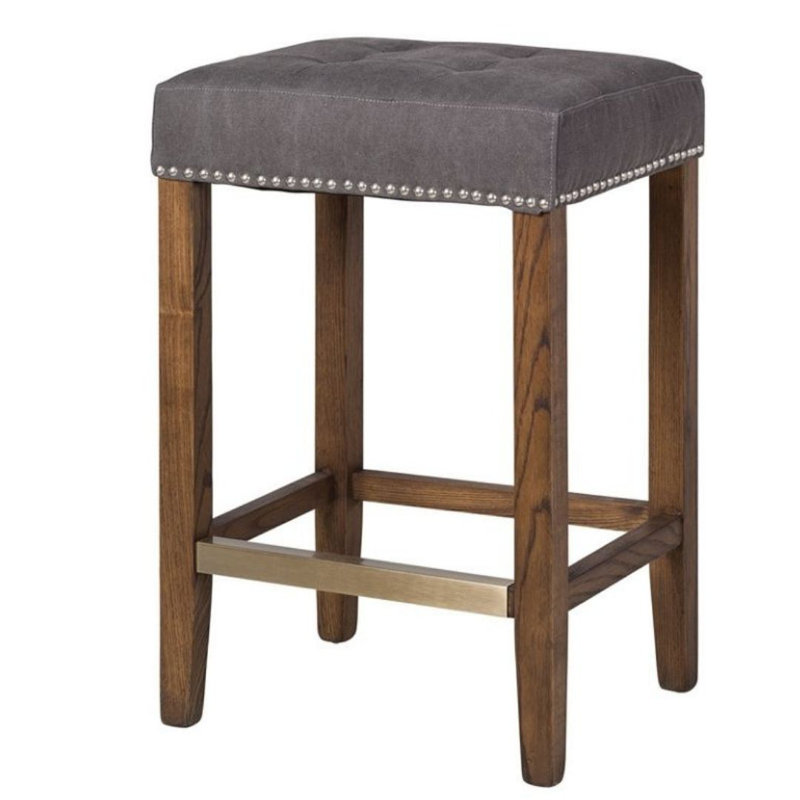 Kimbler Upholstered Counter Stool, Grey