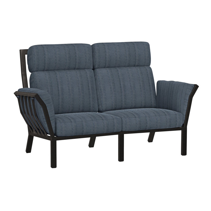 Aris Outdoor 2 - Seat Loveseat, Carbon Black, Sash Denim
