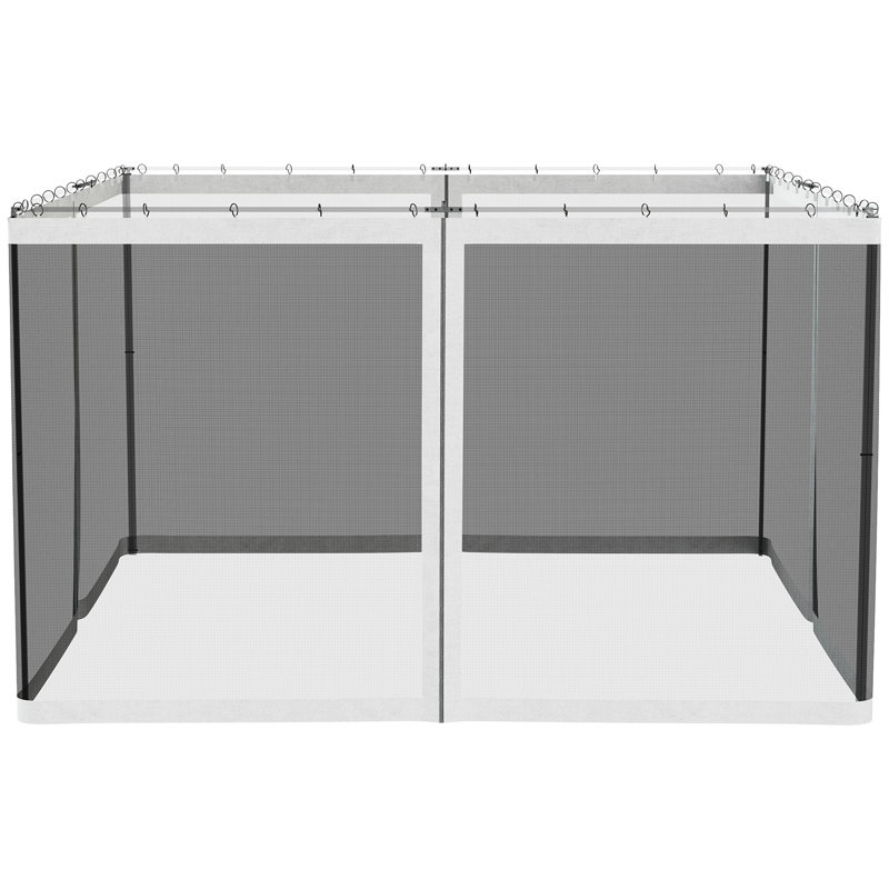Outsunny Replacement Mesh Sidewall Netting For Patio Gazebos And Canopy Tents With Zippers (Sidewall Only)