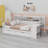 Wooden Daybed With Storage Shelves,Two Storage Drawers And Study Desk-1495720849