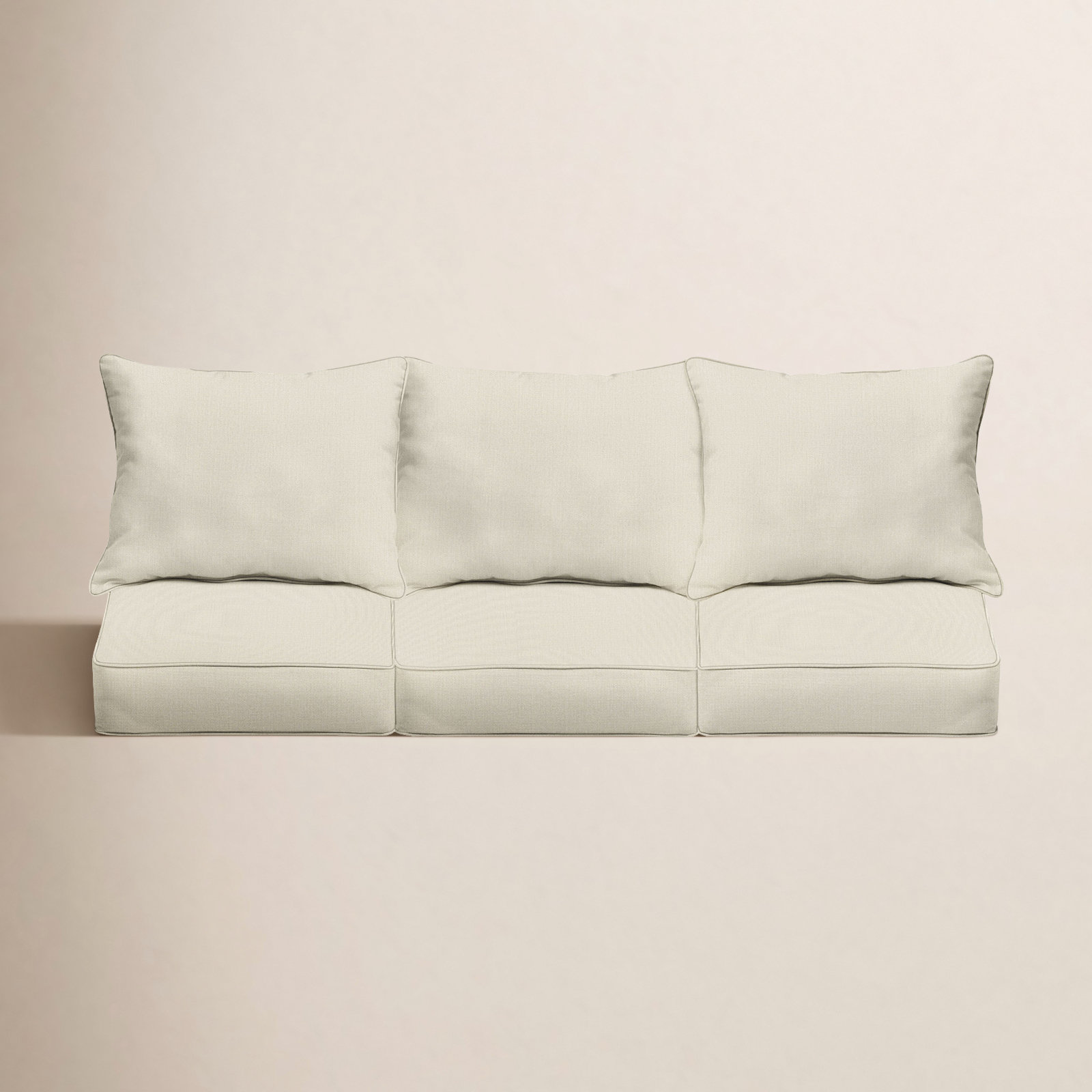 Davana Outdoor Sofa, Canvas Cloud Sunbrella® Canvas, 25" W x 25" D