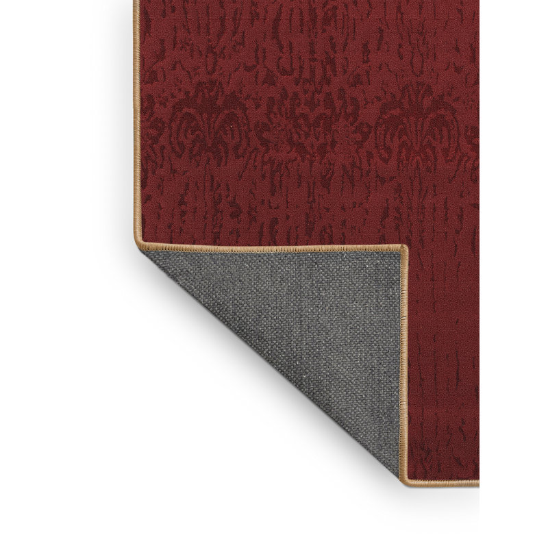 Tapis rouge / vin en laine / polyester rectangulaire tissé à la machine 4 pi x 6 pi Dak
